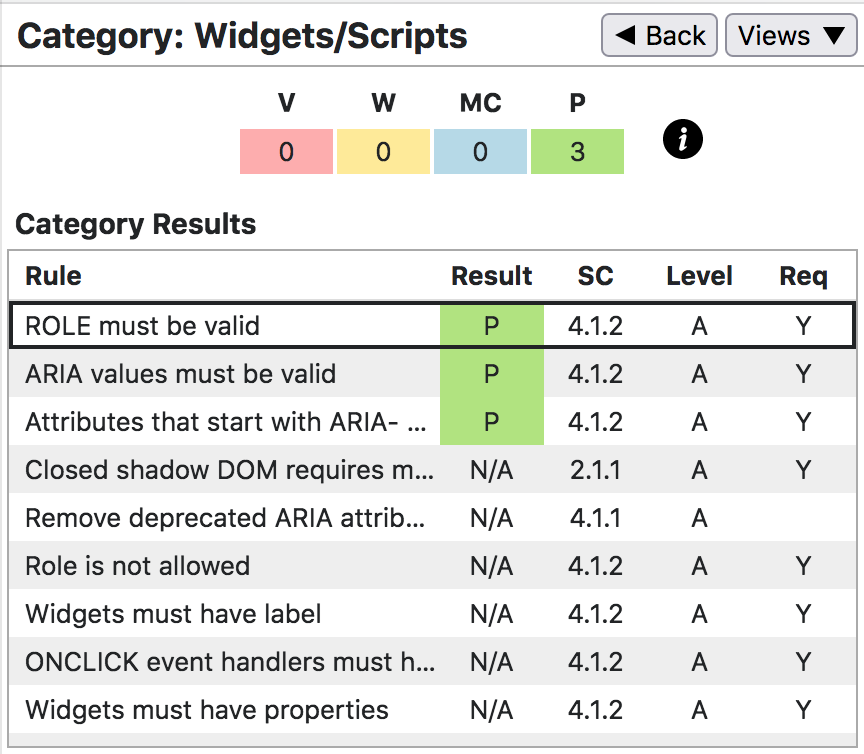 AInspector: Widgets/Scripts; 3 P, others not applicable