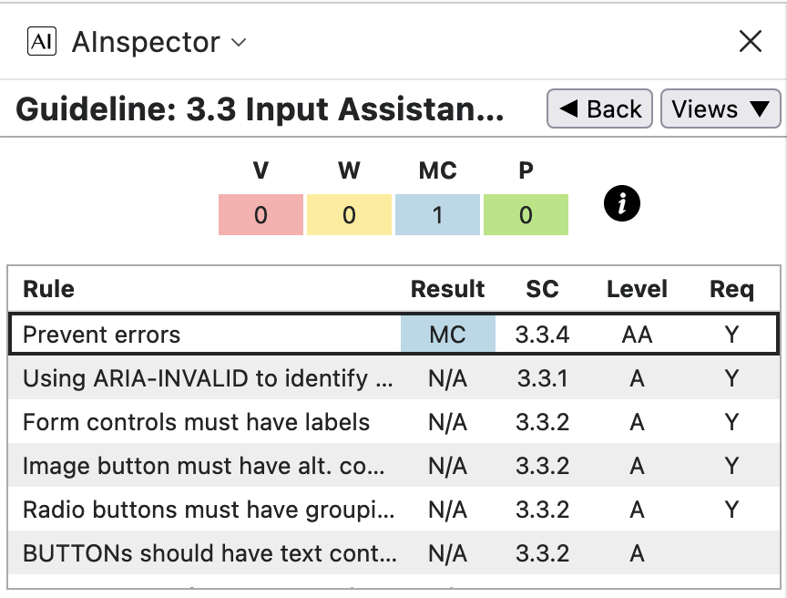 SC 3.3 Input Assistance; 1 MC, 0 P