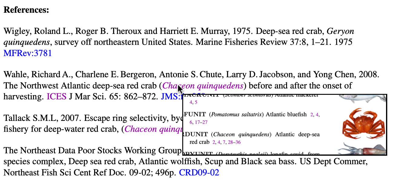 Link to Red Crab species in PDF on Mac